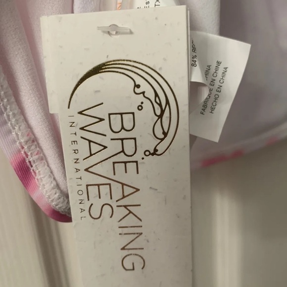 NWT Womens Plus Size, Breaking Waves, 2 Piece Swimsuit, 3X, Pink, High Waisted - Picture 8 of 11